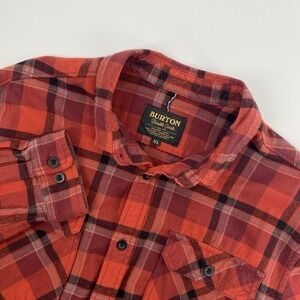 Burton Brighton Shirt Mens Extra Large Red Plaid Flannel Lumberjack Chore Work